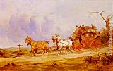 Famous Coach Paintings - A Coach And Four On The Open Road